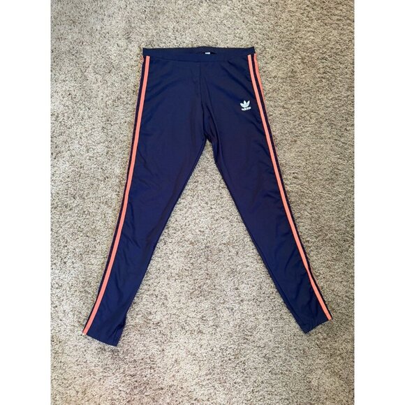 ADIDAS Originals Women’s 3-Stripes Leggings Navy Pink Skinny Running Outdoor M - Picture 1 of 9